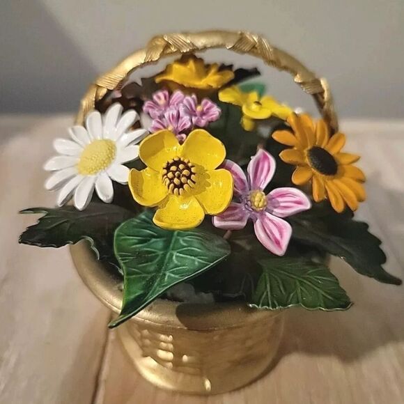 VTG Gorham Enamel Flower Basket Jane Hutcheson Fleur des Siecles Figural METAL - Picture 5 of 10